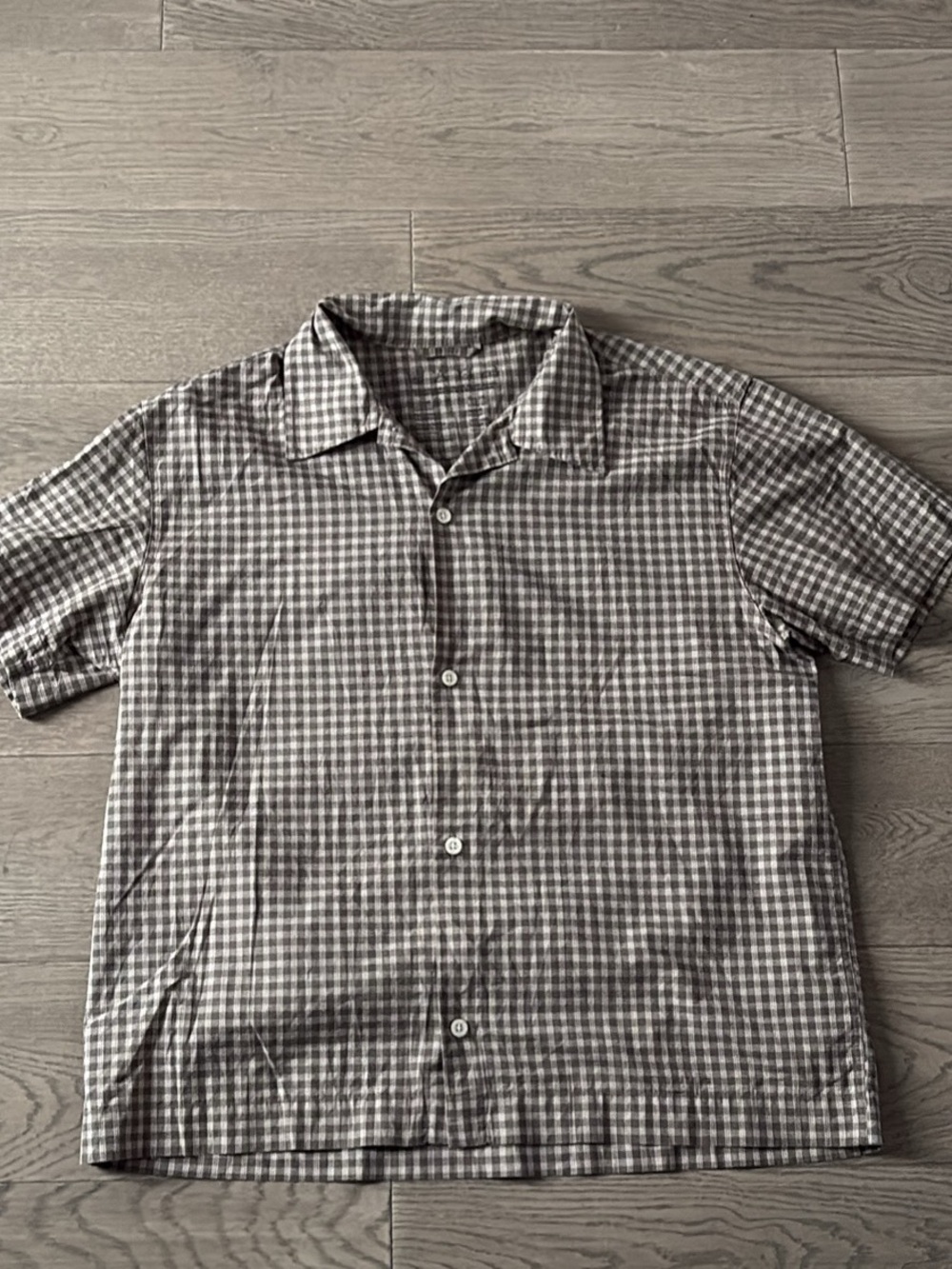 Mfpen Casual Short-Sleeve Button-Down Shirt in Gingham